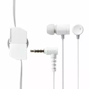 Наушники ELECOM для смартфона, канальный тип, стереодинамик, быстрая музыкальная обмотка, микрофон в комплекте FR10CM, белый 3,5 9,2 мм EHP-FR10CMWH