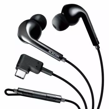 Наушники ELECOM Наушники с микрофоном и пультом дистанционного управления Canal USB UC100M Black Type-C EHP-UC100MBK
