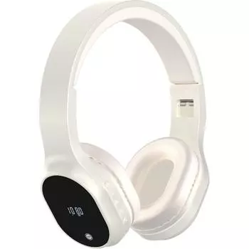 Наушники FM-радио, беспроводная радиогарнитура для кошения травы, езды на велосипеде, бега трусцой, портативное радио с аккумулятором 400 мАч, светодиодным дисплеем, разъемом 3,5 мм белый