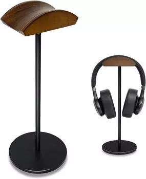 Наушники GEVO Natural Premium Black Walnut Aluminum Headphone Elegant Headphones Easy to Wide Compatible Stand, Wood, + Alloy, Stand, Hanger,