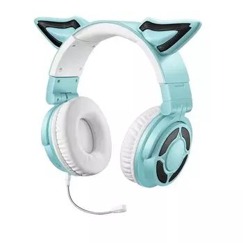 Наушники GHDVOP Fox Ear Наушники Bluetooth Проводные и беспроводные со светодиодной подсветкой Игровые наушники Проводные наушники с регулируемым размером Проводные с микрофоном