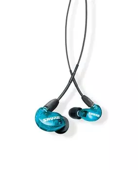 Наушники Hall of Fame Gold SHURE Проводные SE215 Синие Высокая Звукоизоляция Шумоподавление Игровые Специальные Канальные Беспроводные Трансформируемые MMCX синий