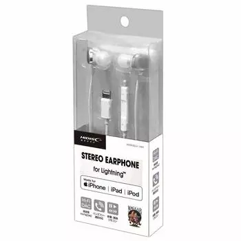 Наушники HI DISC STREO для Lightning HDSE20LH1WH проводные совместимые с iPhone белые