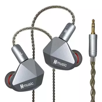 Наушники Hmusic IEM Проводные стереонаушники HiFi Двойные магнитные динамические наушники Шумоизоляционные проводные наушники 2Pin со съемным кабелем Hi-Res