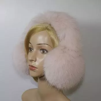 Наушники из искусственного меха лисы для зимы, женские теплые толстые наушники из искусственного меха для девочек, теплые шарфы из искусственного меха лисы, плюшевые наушники Good elasticity серебряный