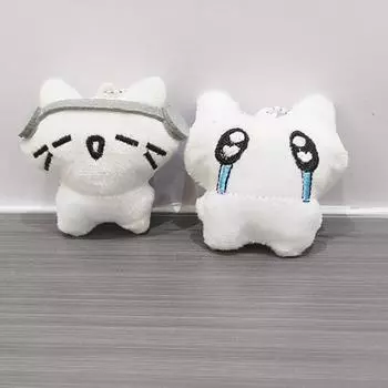 Наушники из полипропиленового хлопка с подвеской в виде кошки, расстроенный переодевание, брелок для ключей в виде животного, декор для рюкзака earphone cat