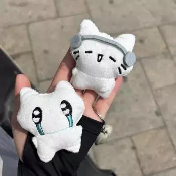 Наушники из полипропиленового хлопка с подвеской в виде кошки, имитация переодевания, брелок для ключей в виде животного, унисекс earphone cat