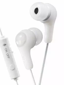 Наушники JVC Kenwood JVC Gaming с пультом дистанционного управления, небольшие и легкие для телеработы и видеосъемки, белый микрофон HA-FX7G-W, дизайн, белый