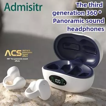 Наушники-клипсы Bluetooth 5.3 Earless Tws спортивные наушники с костной проводимостью беспроводные Bluetooth чёрный