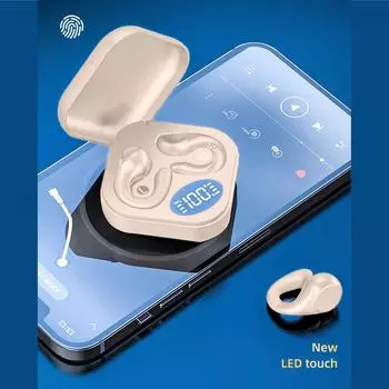 Наушники-клипсы Bluetooth, беспроводные наушники HiFi Sound Open Ear с дисплеем питания для занятий спортом и бега