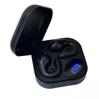 Наушники-клипсы Bluetooth, беспроводные наушники HiFi Sound Open Ear с дисплеем питания для спорта чёрный