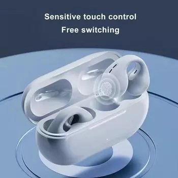 Наушники-клипсы Bluetooth с костной проводимостью, перезаряжаемые, беспроводные наушники-клипсы для спорта, белые