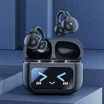 Наушники-клипсы, открытые наушники, беспроводные наушники Bluetooth 5.4, спортивные наушники-вкладыши, светодиодный сенсорный экран, водонепроницаемые гарнитуры для Android iOS