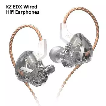 Наушники KZ EDX Hifi, динамические стереонаушники с басами, модные внутриканальные спортивные наушники с шумоподавлением. чёрный