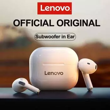 Наушники Lenovo LP40 TWS Bluetooth 5.0 с двойным стереофоническим шумоподавлением и басами с сенсорным управлением, наушники с длительным режимом ожидания