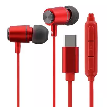Наушники Leplus Канального Типа Звуковой Диапазон Красный Тип-C (Громкость/Микрофон в комплекте) Полярная СТАБИЛЬНОСТЬ LN-TCEP02RD красный