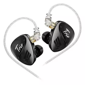 Наушники LINSOUL CCA Trio 3DD Black HiFi с профессиональными фильтрами и переключателем для индивидуальной регулировки. Высококачественные встроенные 4-уровневые наушники. (нет