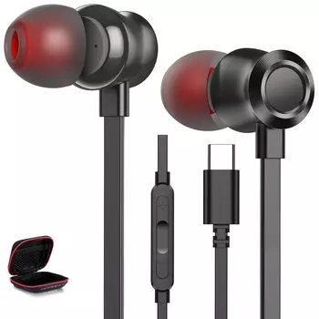 Наушники MACLE с плоским кабелем Catal Deep, совместимые с iPhone Pro 10th Air4 5 Mini Pixel 9 8 S23 S24 Ultra TypeC, совместимые с моделью, оснащенной