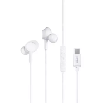 Наушники Maxell Canal с разъемом USB Type C, проводные, с поддержкой звонков, микрофон MXH-CC200WH, совместимый с Type-C™, микрофон, белый