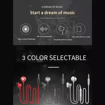 Наушники Наушники Гарнитура Наушники-вкладыши Бас Стерео Hi-Fi С МИКРОФОНОМ Проводные