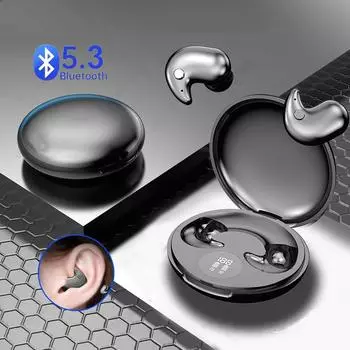 Наушники-невидимки для сна, мини-скрытые наушники-вкладыши IPX5, водонепроницаемые беспроводные Bluetooth-наушники с микрофоном, музыкальные гарнитуры HIFI хаки