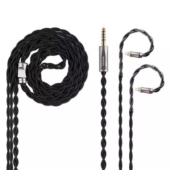 Наушники NICEHCK 60saga, сверхчистая прессованная монокристаллическая медь OCC, 2-контактный медный штекер OFC, плетеный с черной полипропиленовой нитью, сменный металл