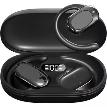 Наушники открытого типа Беспроводные наушники-вкладыши Регулируемые заушные дужки Мощный звук Чистые звонки Светодиодная подсветка 36 часов воспроизведения Bluetooth 5.4 Многоточечное подключение