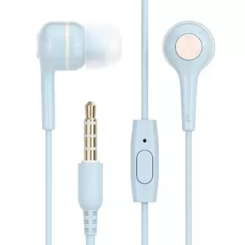 Наушники Owltech, проводные, с разъемом для микрофона, с возможностью звонков с помощью пульта дистанционного управления, стереонаушники с басами и высокими частотами, для смартфонов, пудрово-голубые, 3,5 мм, с функцией громкой связи порошок синий