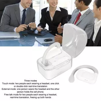 Наушники-переводчики 74 языка 70 акцентов 0,2 с для музыкального звонка Беспроводное устройство-переводчик с приложением для IOS для Android Белый