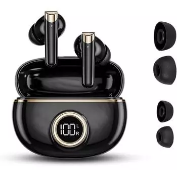 Наушники-переводчики с искусственным интеллектом, 144 языка, переводческие наушники, онлайн-переводчик, наушники с языковым переводчиком, Bluetooth 5.4, приложение для iOS и Android чёрный