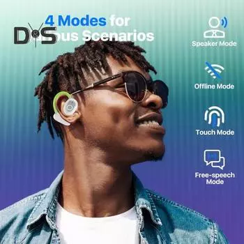 Наушники-переводчики с ультрачистым звуком Эргономичный дизайн Стабильное соединение Совместимость с Bluetooth Беспроводные наушники-вкладыши для перевода чёрный