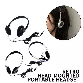Наушники Personality Retro Headset Black Fashion Over Headset Headset Clear Photo Personality Q3E0 sliver-one-size