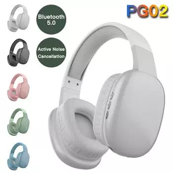 Наушники PG02 Bluetooth с шумоподавлением, беспроводные Hi-Fi стереонаушники TYPE-C, складные с микрофоном чёрный