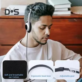 Наушники Проводные наушники Телескопическая конструкция Низкая задержка Чистый звук Качество Сверхлегкие накладные наушники D