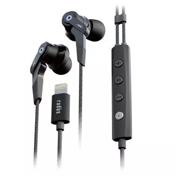 Наушники Radius для iPhone Lightning, оснащенные динамическими канальными наушниками Structure Driver, сертифицированными iOS MFi для iPhone HP-NHL21: Высокий MFD HP-NHL21K