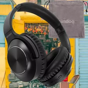 Наушники с активным шумоподавлением, беспроводные Bluetooth-наушники с продолжительностью воспроизведения 65 часов Беспроводные наушники-вкладыши с глубокими басами черного цвета чёрный