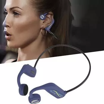 Наушники с костной проводимостью Bluetooth5.0 беспроводные наушники IP68 водонепроницаемые открытые наушники гарнитура для бега велоспорта синий