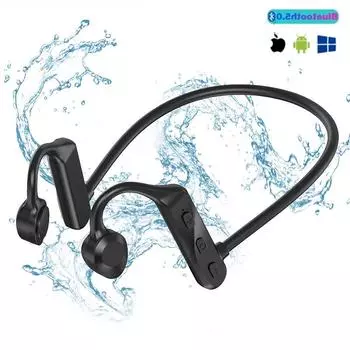 Наушники с костной проводимостью, Bluetooth, беспроводные, водонепроницаемые, удобные, с открытым ухом, легкие наушники с крючком чёрный