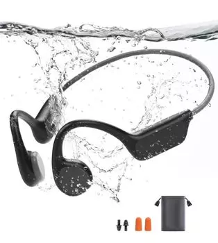 Наушники с костной проводимостью для плавания IPX8 Полностью водонепроницаемые Bluetooth Память 32G Наушники открытого типа с микрофоном Быстрая зарядка 10 часов