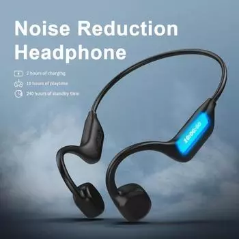 Наушники с костной проводимостью, с низкой задержкой, стабильные, легкие, водонепроницаемые, IPX5, открытые беспроводные наушники с поддержкой Bluetooth чёрный