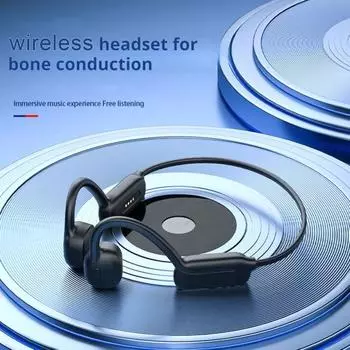 Наушники с костной проводимостью, совместимые с Bluetooth, IPX8, водонепроницаемые, устойчивые к поту, спортивные наушники, музыкальный проигрыватель без помощи рук чёрный