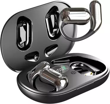 Наушники с крючком Bluetooth 5.4, беспроводные наушники с костной проводимостью, встроенный микрофон, спортивные наушники, светодиодный дисплей, чехол для зарядки, водонепроницаемый IPX7