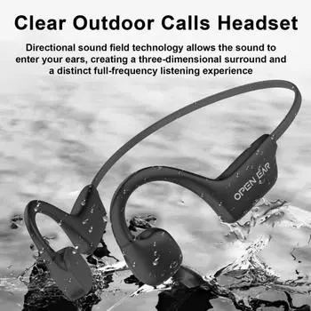 Наушники с открытой костной проводимостью Чистый звук IPX5 Водонепроницаемость Шумоподавление Совместимость с Bluetooth белый