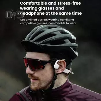 Наушники с открытой костной проводимостью Чистый звук IPX5 Водонепроницаемые шумоподавляющие Bluetooth-совместимые беспроводные наушники чёрный