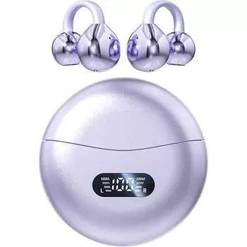 Наушники с открытым ушным вкладышем, беспроводные наушники Bluetooth 5.4, спортивные наушники, чехол для зарядки и светодиодный дисплей питания, водонепроницаемые, фитнес для бега