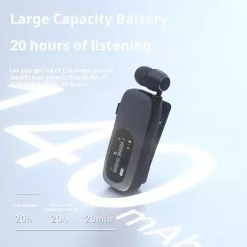 Наушники с поддержкой Bluetooth Цифровой дисплей Водонепроницаемый Эргономичный дизайн Сверхлегкие Шумоизоляция Выдвижные вкладыши серебряный