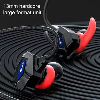 Наушники с погружением в стереозвук, вкладыши, тяжелая латунь с микрофоном, игровая эргономичная конструкция с низкой задержкой, гарнитура 3,5 мм чёрный