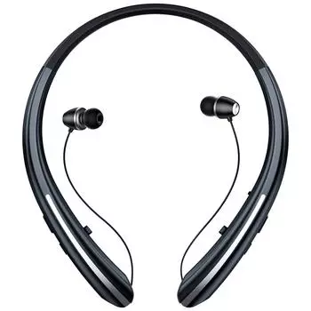 Наушники с шейным ободом, беспроводные Bluetooth-наушники с шумоподавлением, вставные наушники с регулируемым кабелем, водонепроницаемая гарнитура для Android IOS чёрный