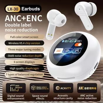 Наушники с шумоподавлением ANC, беспроводные наушники TWS, Bluetooth 5.4, наушники с сенсорным экраном, длительным сроком службы, микрофон ENC, совместимые с IOS Android