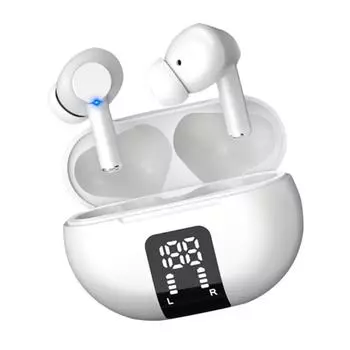 Наушники с шумоподавлением Double Mark ENC, беспроводные TWS-наушники, водонепроницаемые, со светодиодным дисплеем Smart LED Y32 Wireless чёрный